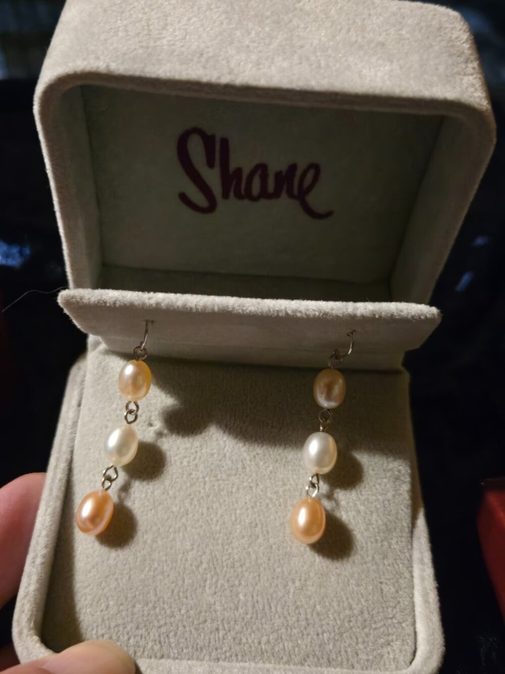 Beautiful Shane Company Freshwater Pearl Earrings 14k White Gold New